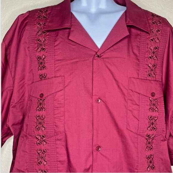 Maximos by R & B Cotton Vintage Guayabera Button Up Shirt Top Size 4X NWT - Picture 2 of 10